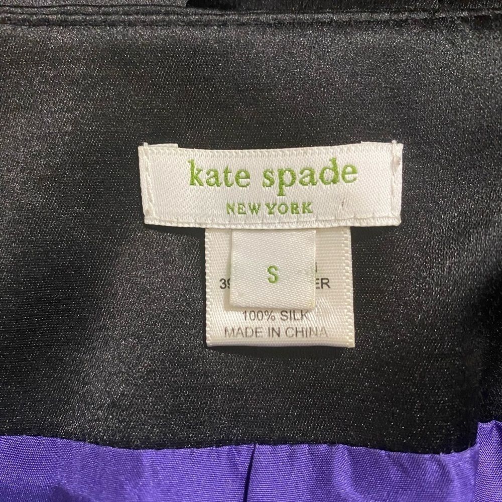 Kate Spade Black Satin Tie Back Mini Dress Cap Sleeve Silk Lined Elegant Minimal - Picture 13 of 16